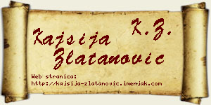 Kajsija Zlatanović vizit kartica
